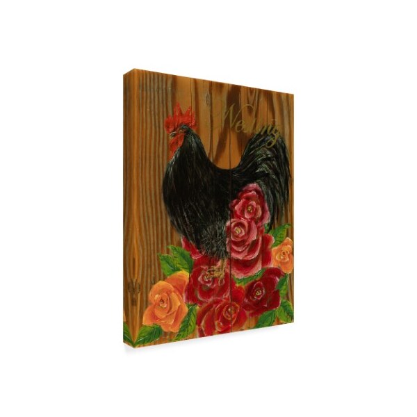 Gigi Begin 'Nesting Black Rooster' Canvas Art,14x19